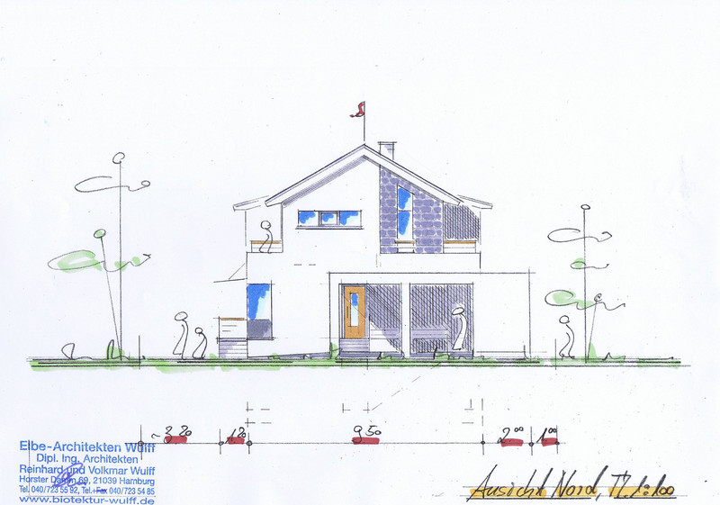 Entwurfsidee: Plus-Energiehaus als Staffelgeschoss